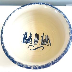 VINTAGE CROCK POPCORN BOWL • EXCELLENT CONDITION